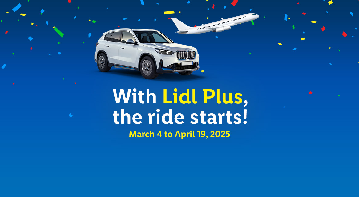 Win a BMW iX1 and 15 trips with Lidl Plus!