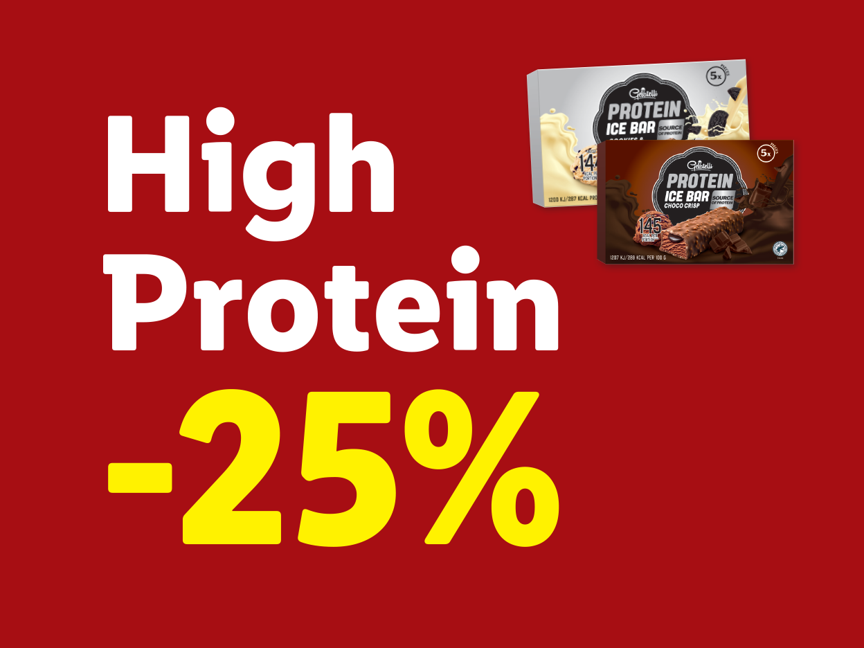 Gelatelli πρωτεϊνικές μπάρες παγωτού με έκπτωση 25%.