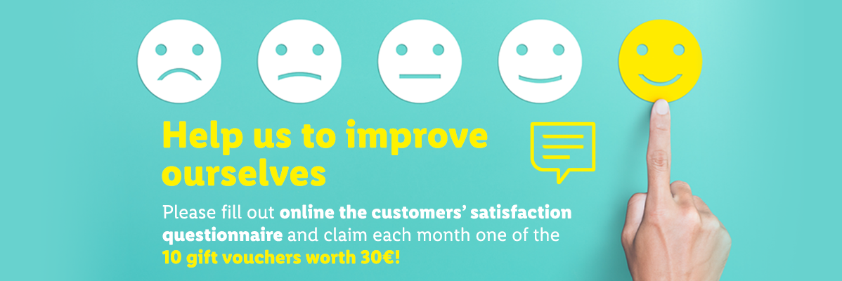 Online customer satisfaction survey: win 30€ gift vouchers!
