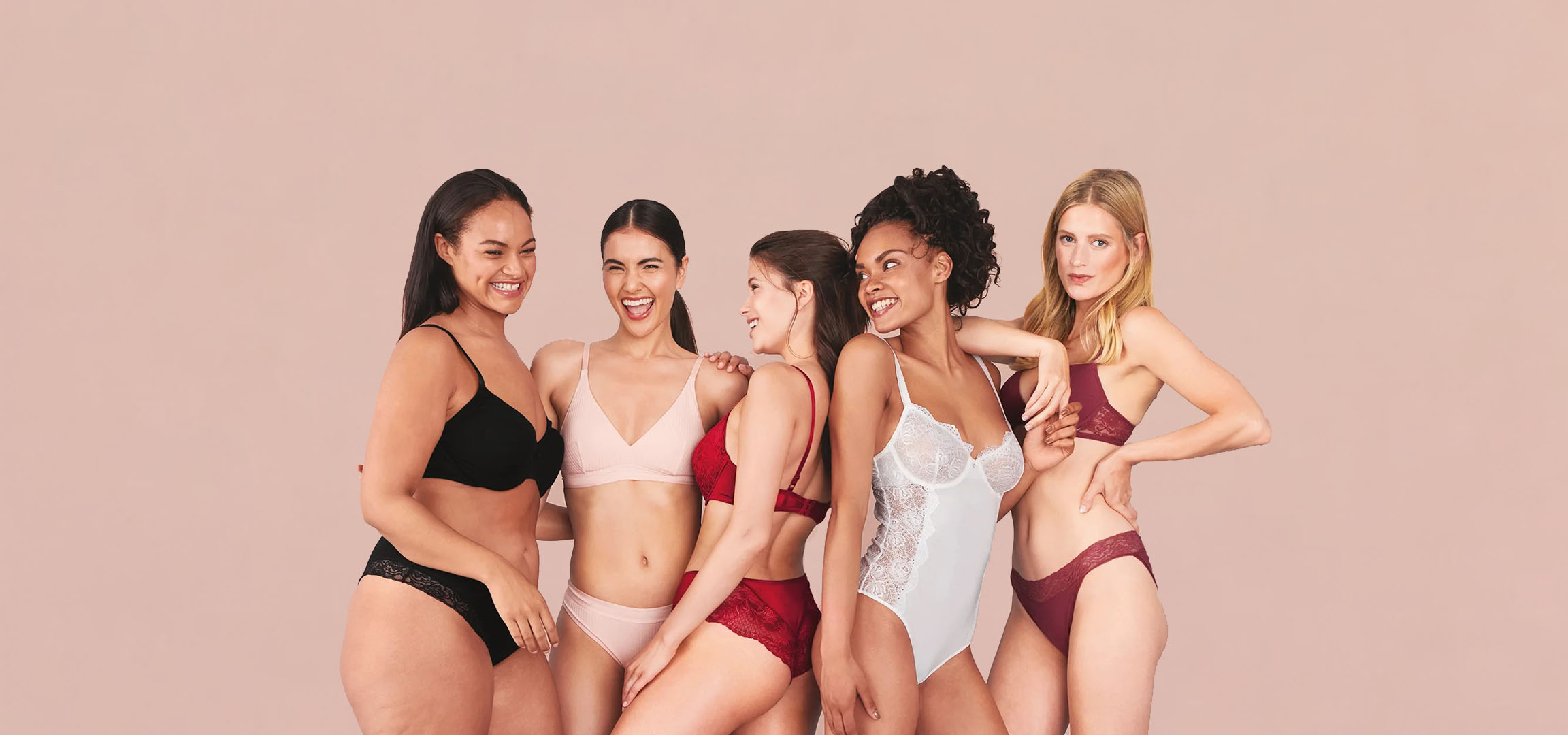 Women's lingerie, bras, and bodysuits.